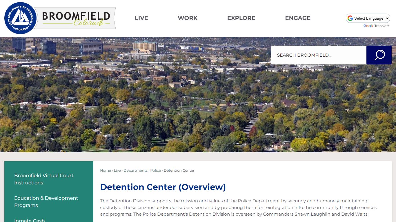 Detention Center (Overview) | City and County of Broomfield - Official ...