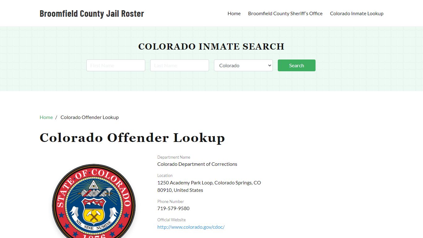 Colorado Inmate Search, Jail Rosters